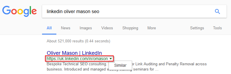 Linkedin Profile Search on Google