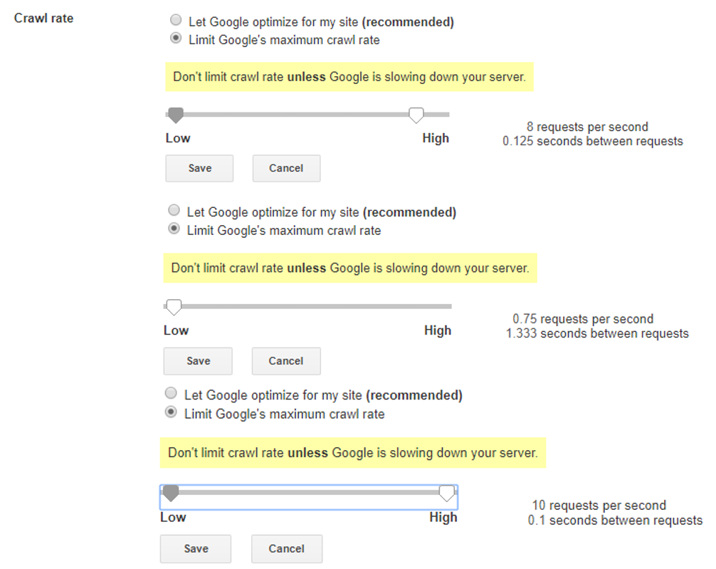 Crawl Rate Defaults 3