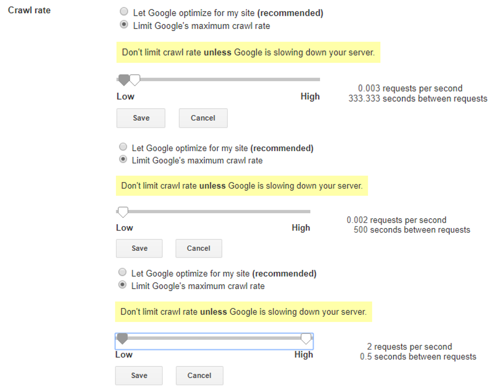 Crawl Rate Defaults 4