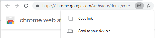 Image of the "Send to your devices" feature in Chrome that appears in the address bar.