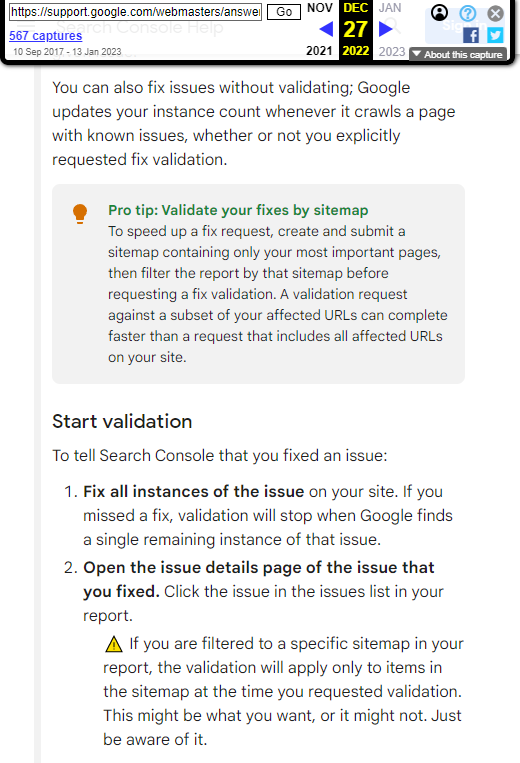 Custom Sitemaps for Faster Issue Validation 7