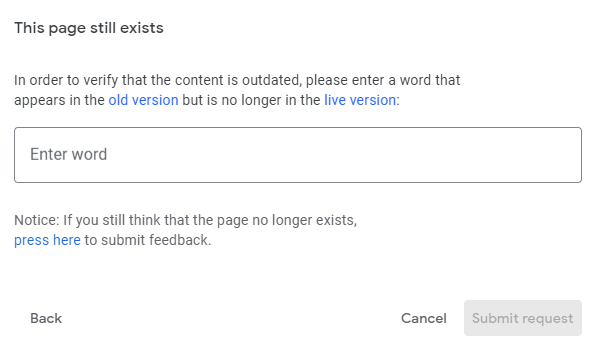 This page still exists
In order to verify that the content is outdated, please enter a word that appears in the old version but is no longer in the live version:
Enter word
Notice: If you still think that the page no longer exists, press here to submit feedback.